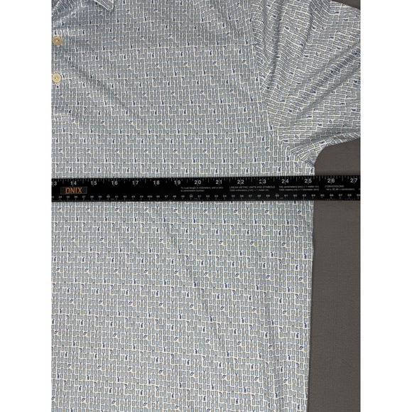 Peter Millar Summer Comfort Men's XL Short Sleeve Polo Shirt Cocktail Pattern - Picture 8 of 9
